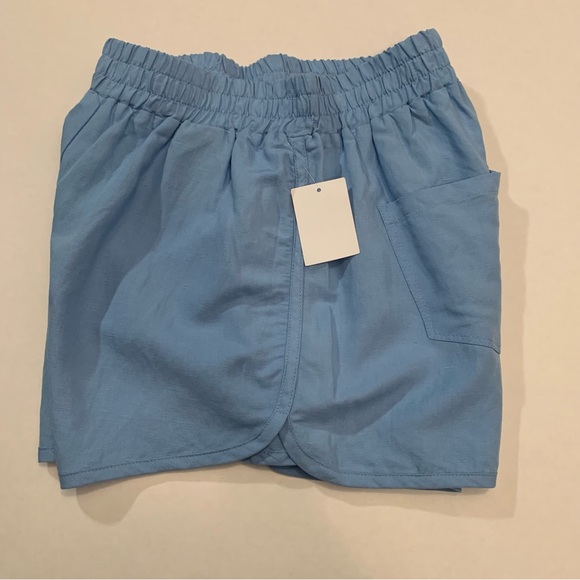 New BLANK NYC  Linen Pull- On Shorts In Bright Blue  Women’s Size XS - Picture 8 of 16